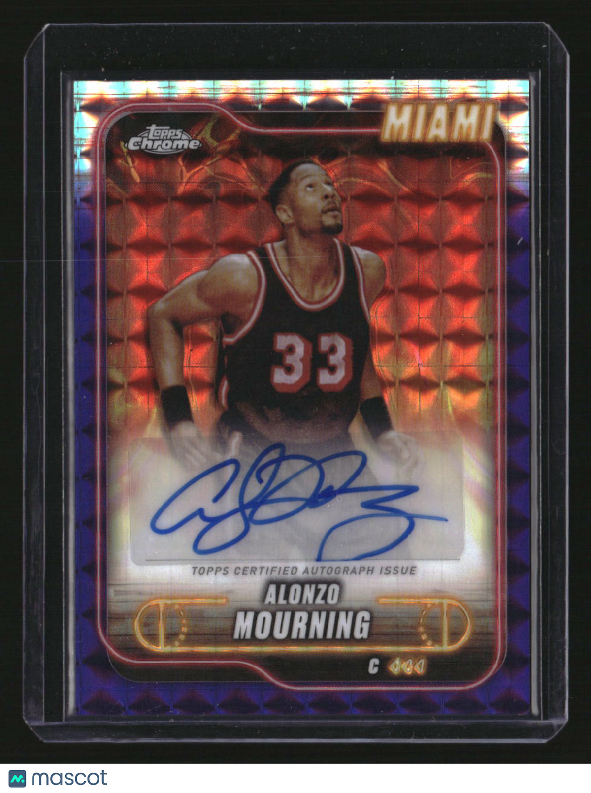 2024-25 Topps Chrome Alonzo Mourning Autographs Purple Geometric Refractor