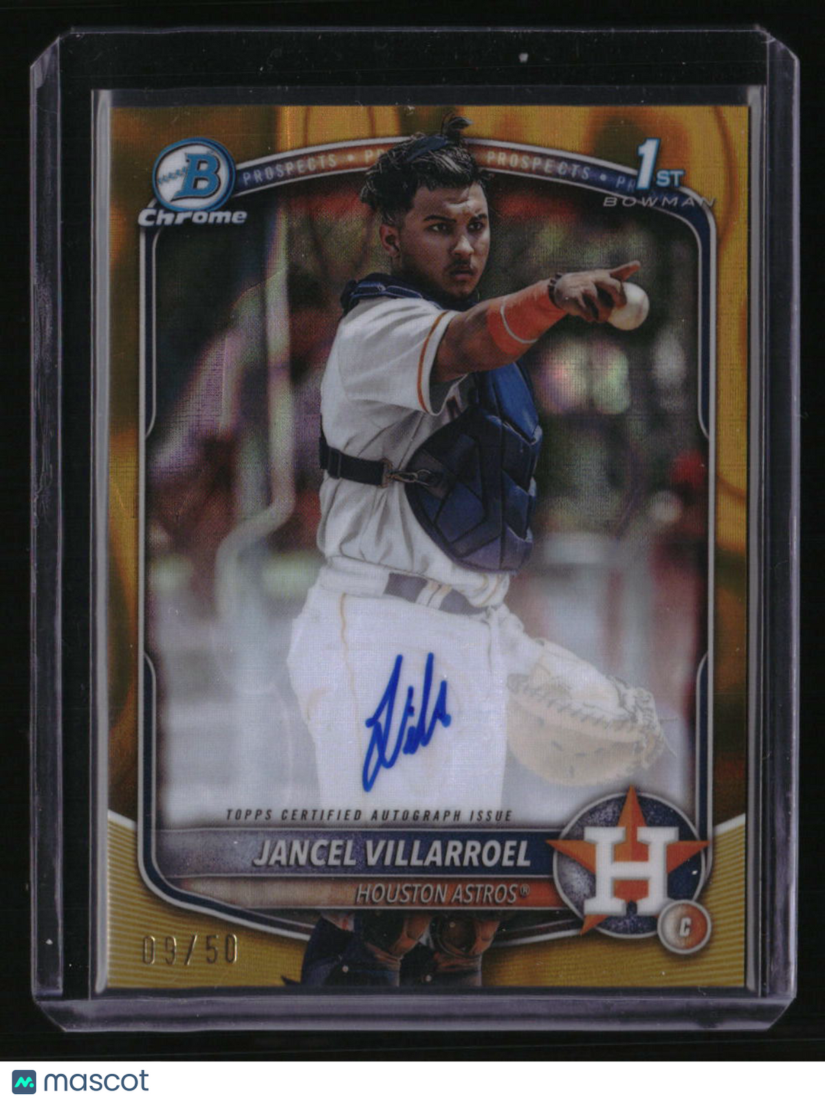 2025 Bowman Jancel Villarroel Chrome Prospects Auto Gold Lava Refractor #/50