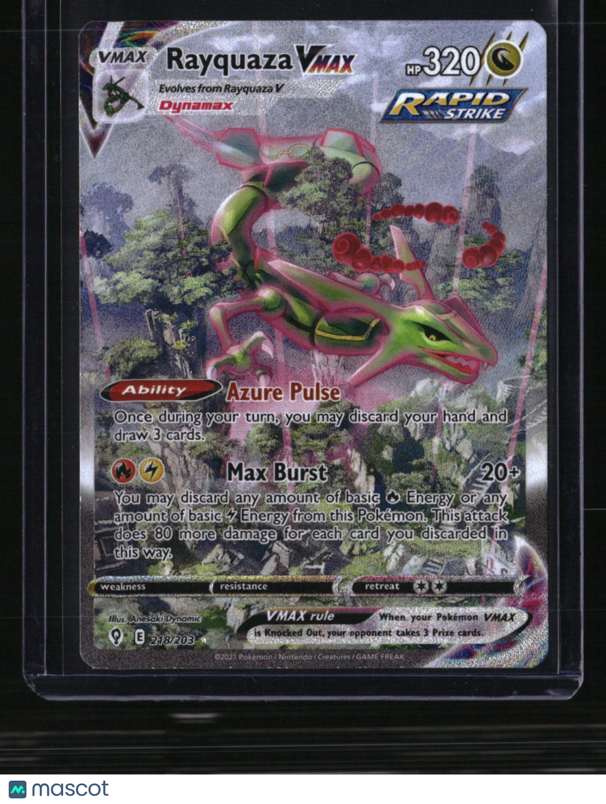 SWSH07: Evolving Skies Rayquaza VMAX (Alternate Art Secret)