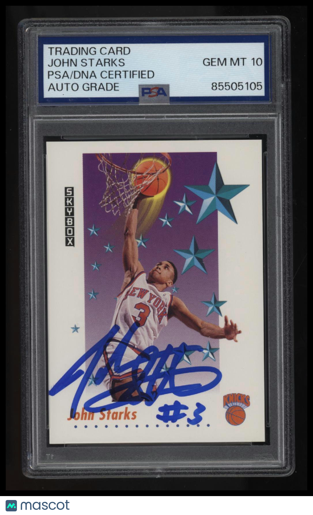1991-92 SkyBox John Starks Autographed PSA Auto 10 85505105