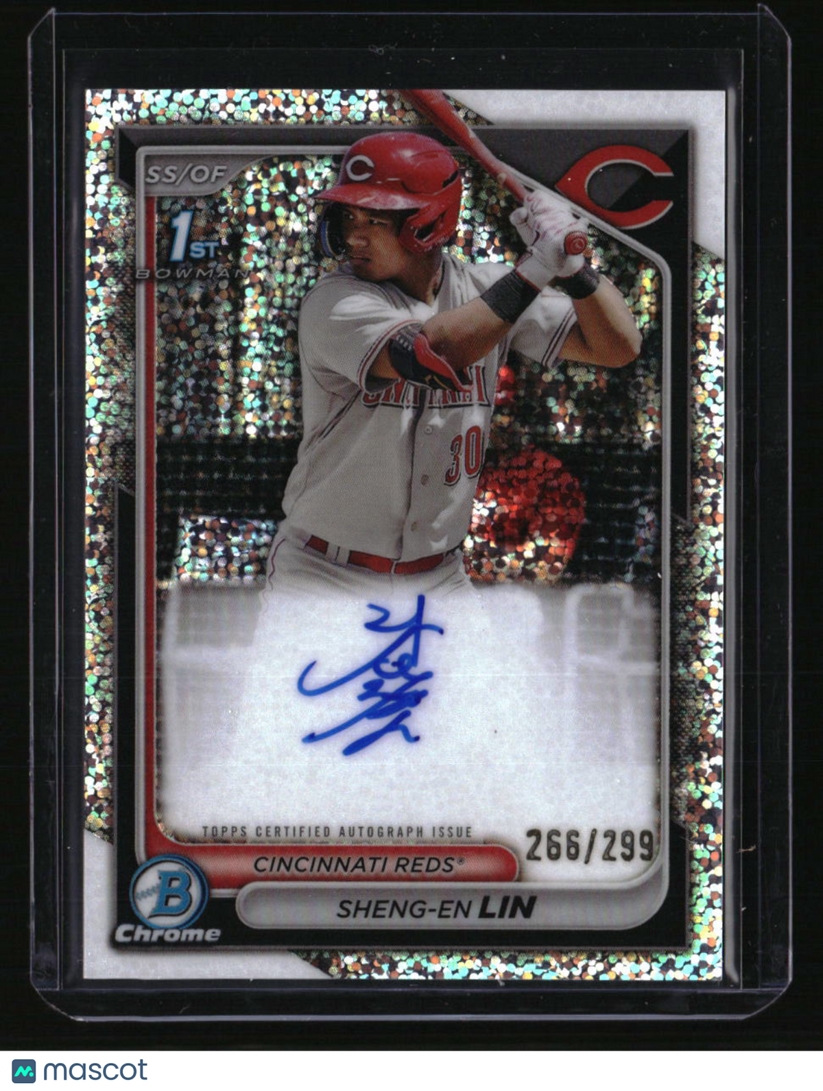 2024 Bowman Chrome Sheng-En Lin Prospects Autographs Speckle Refractors #/299