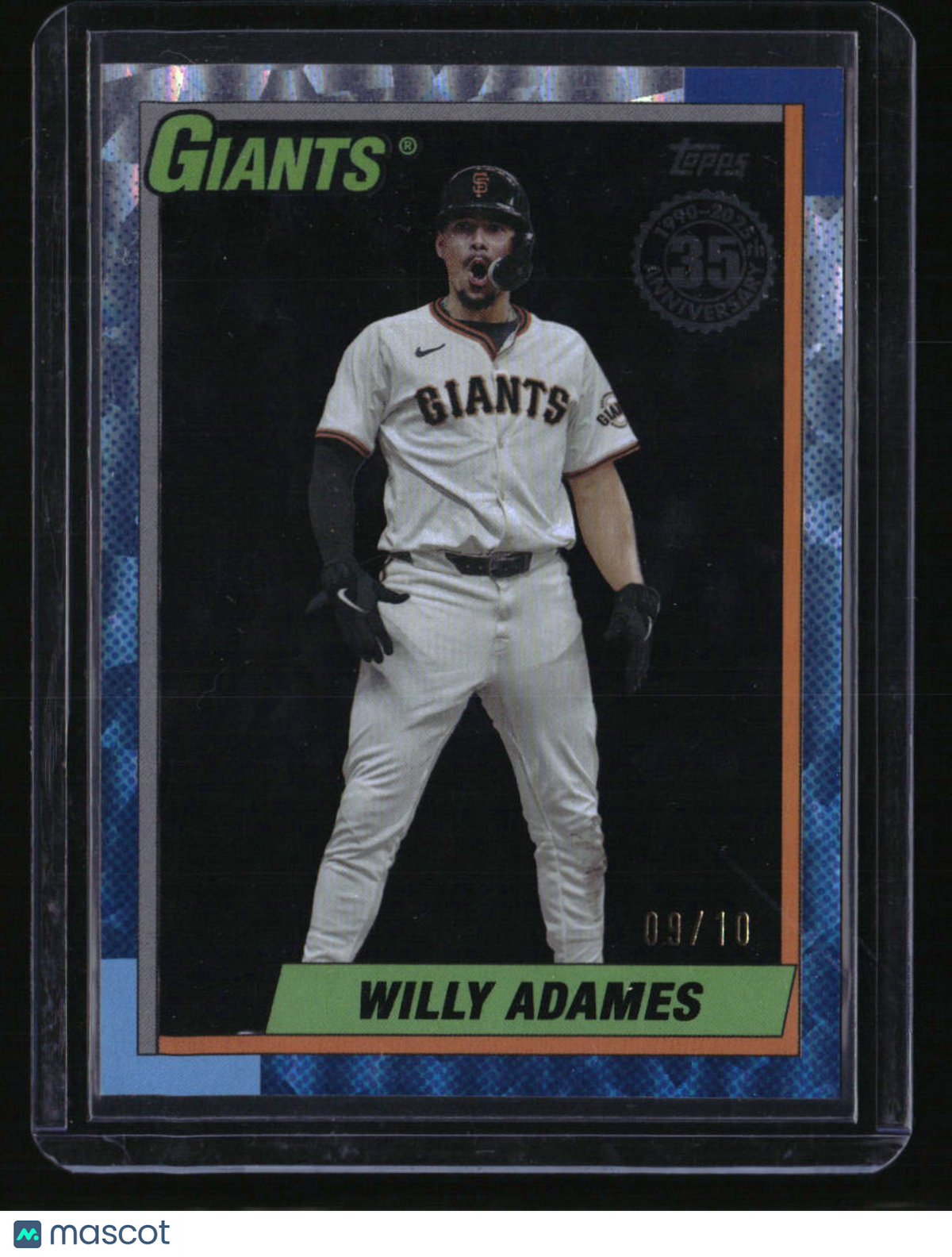 2025 Topps Willy Adames 35th Anniversary Black Crackle Foilboard (Series Two)