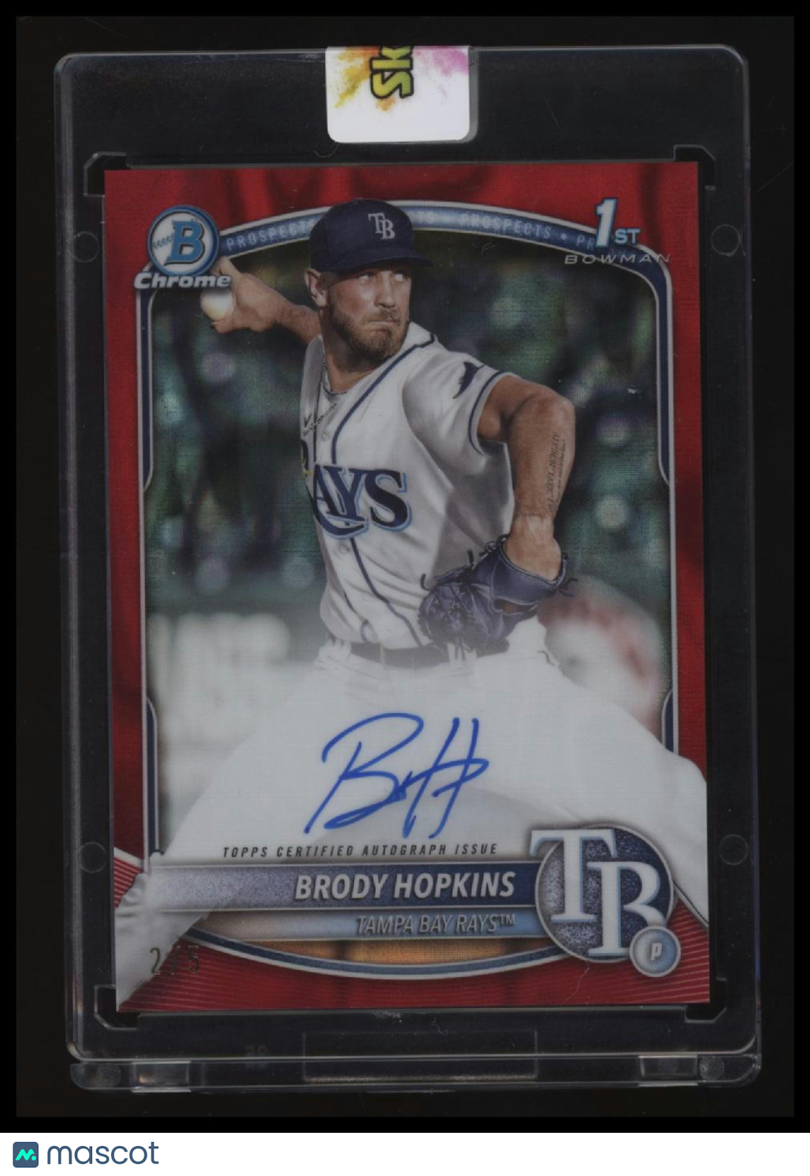 2025 Bowman Brody Hopkins Chrome Prospects Autographs Red Lava Refractor #/5