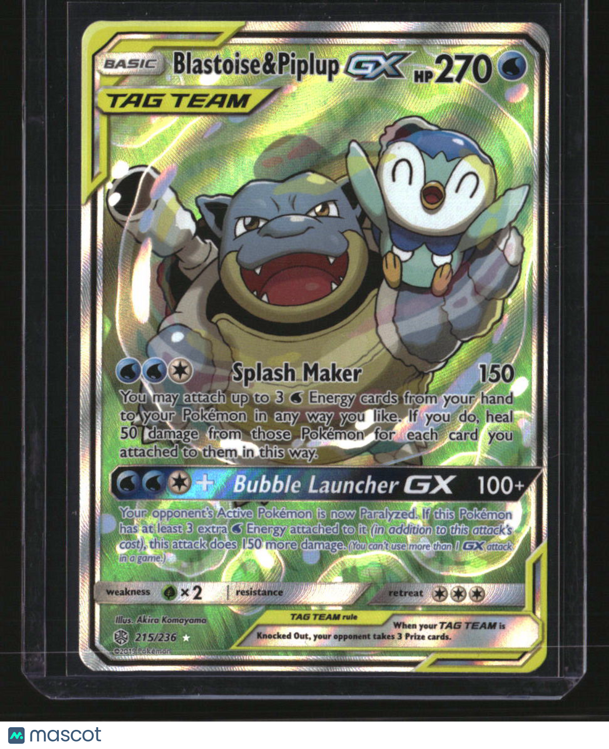 SM - Cosmic Eclipse Blastoise & Piplup GX (Alternate Full Art)