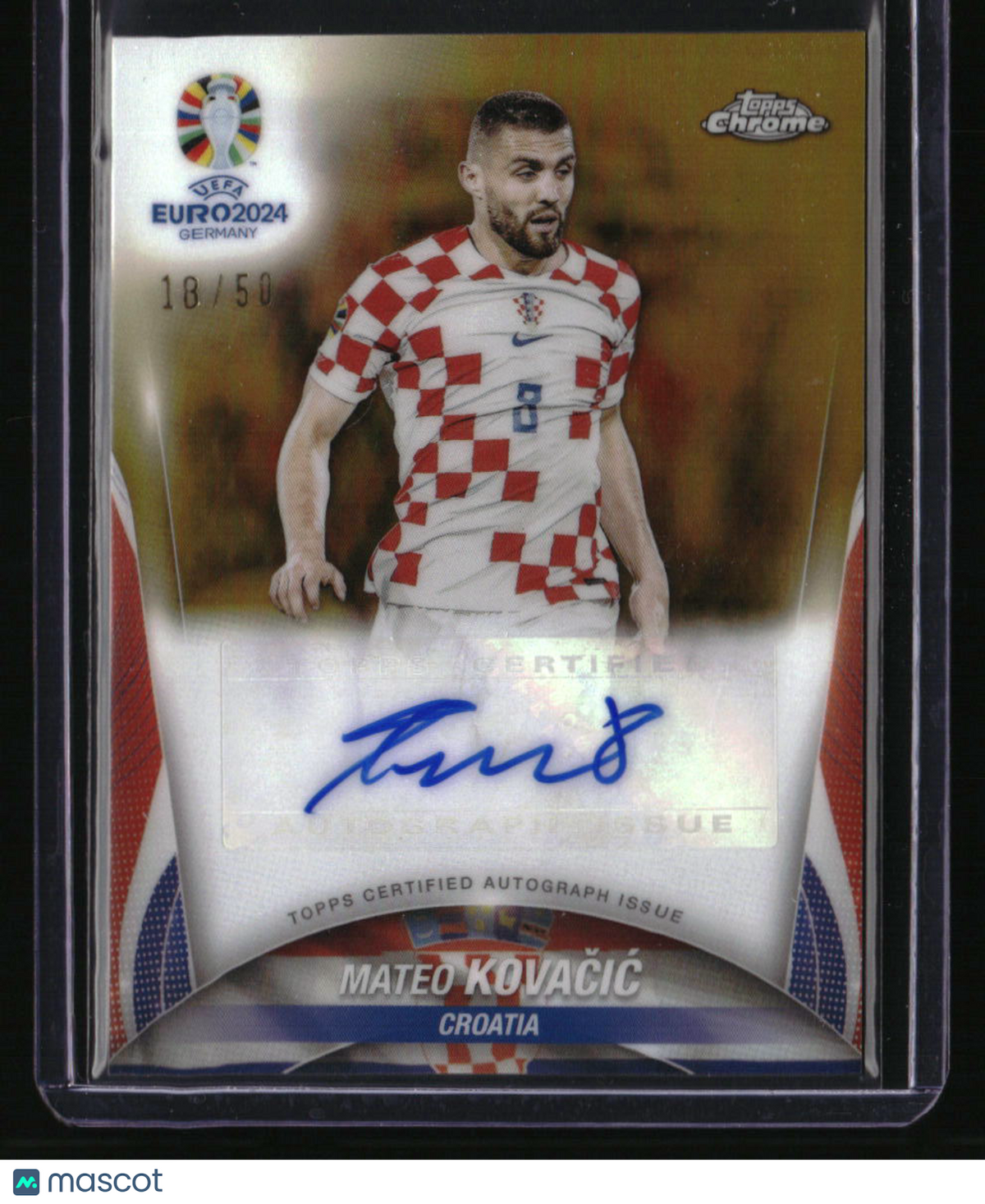 2024 Topps Chrome Sapphire Edition UEFA EURO Mateo Kovačić Autos Gold #/50
