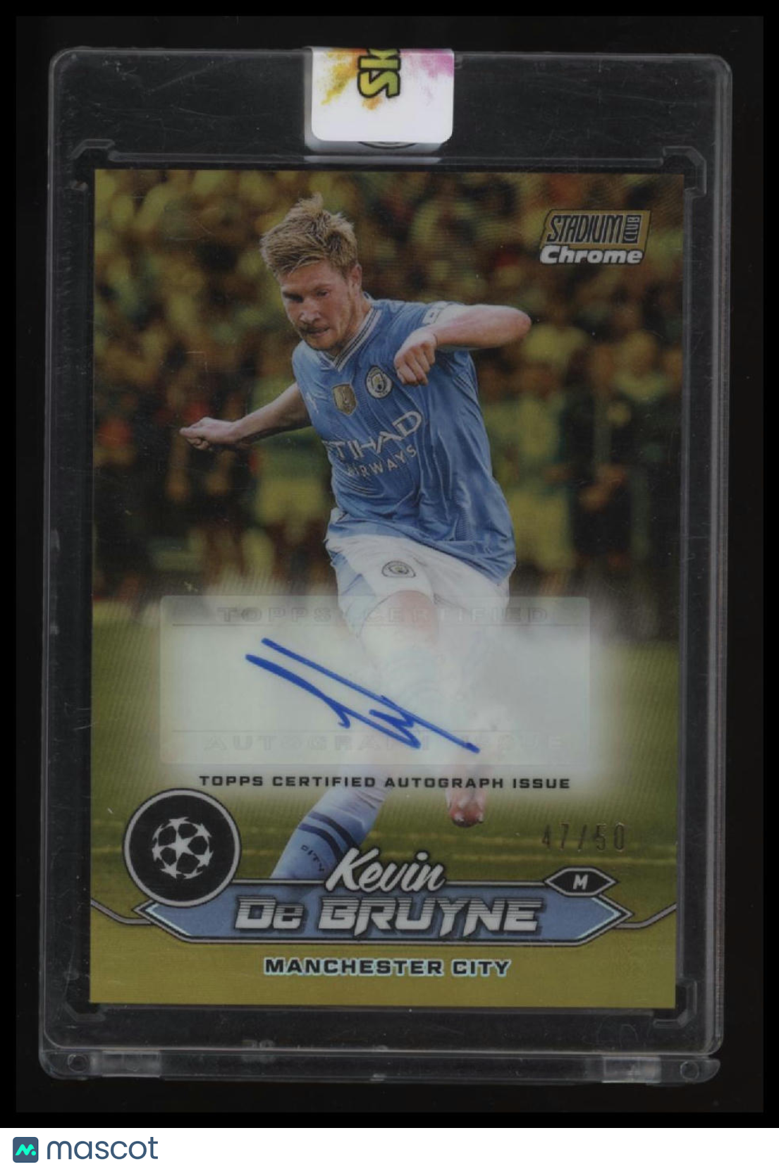 2023-24 Stadium Club Chrome UEFA Kevin De Bruyne Autographs Gold Refractor #/50