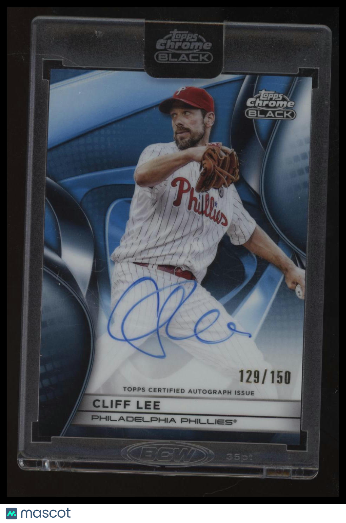 2025 Topps Chrome Black Cliff Lee Autographs Blue Refractors #/150