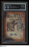 2023 Bowman U Best Drake Maye WANTED Die-Cut Auto Orange Refractor #/25