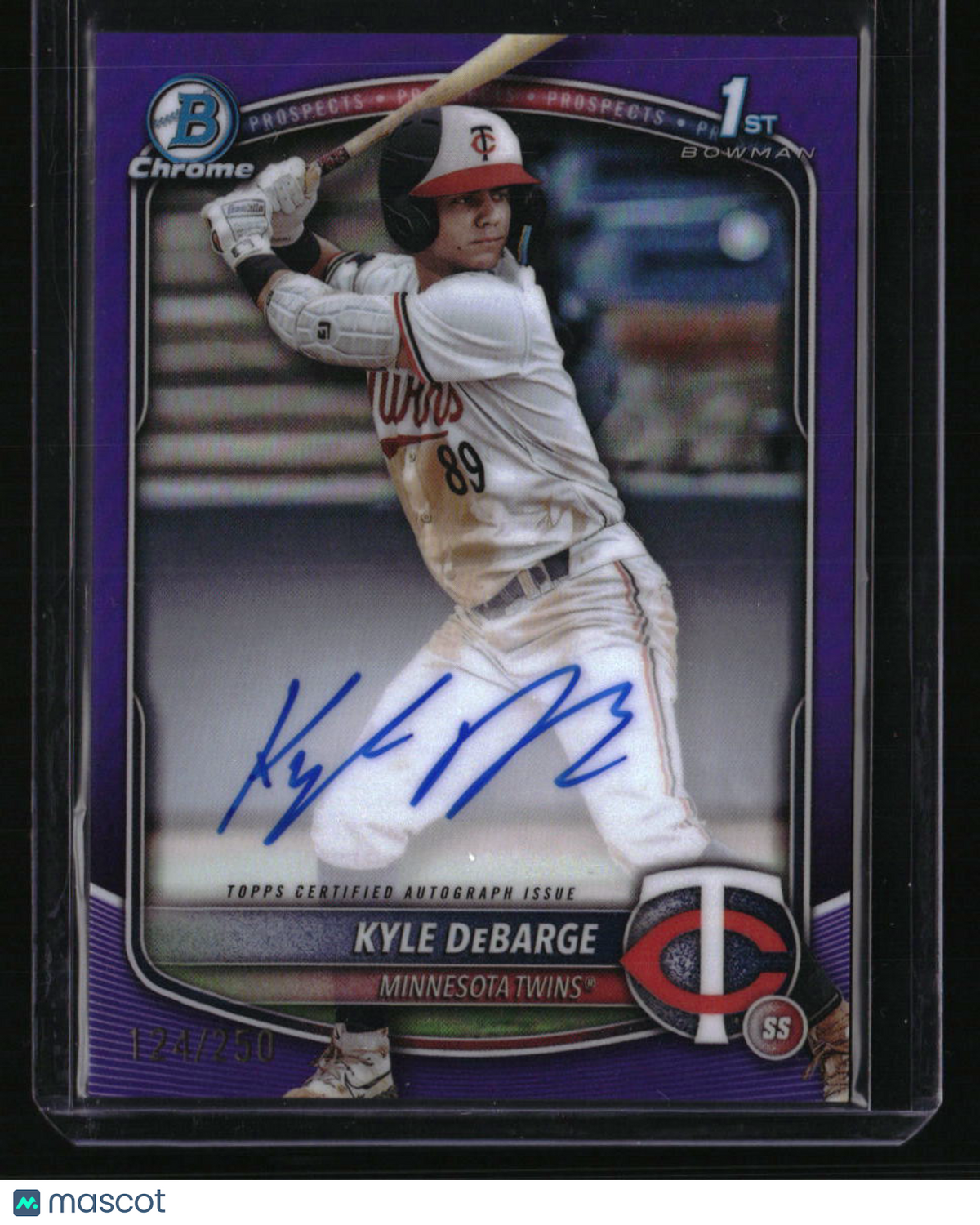 2025 Bowman Kyle DeBarge Chrome Prospects Autographs Purple Refractor #/250