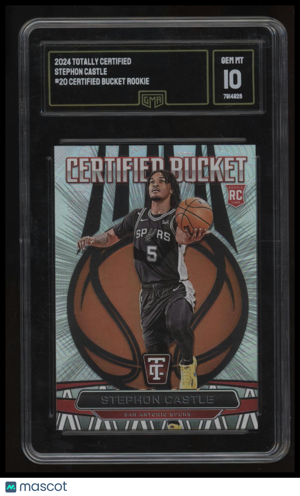 2024-25 Panini Totally Certified Stephon Castle Certified Bucket GMA 10