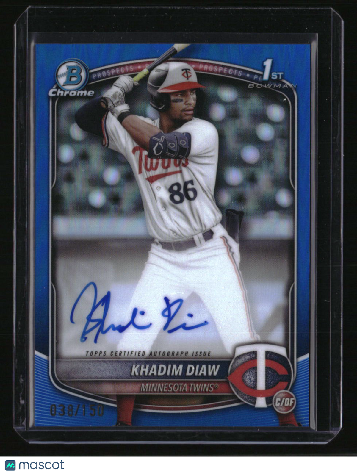 2025 Bowman Khadim Diaw Chrome Prospects Autographs Blue Refractor #/150