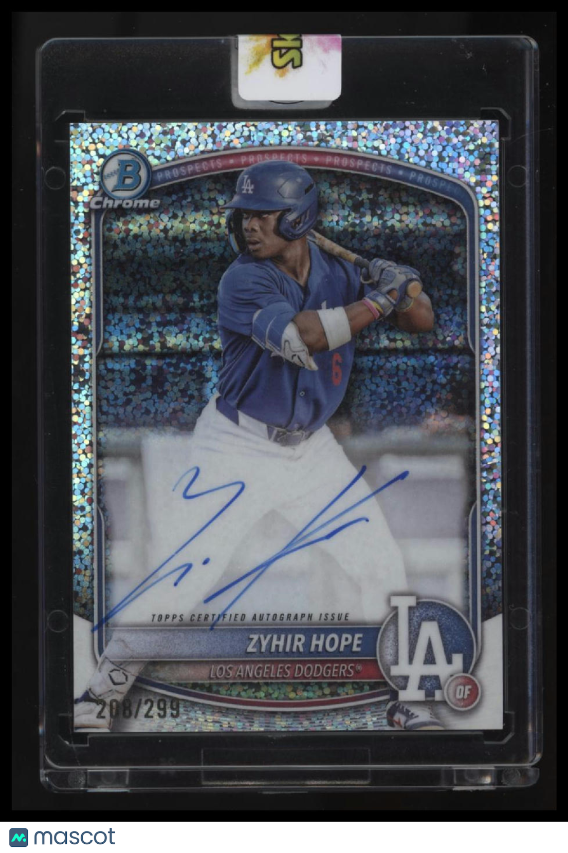 2025 Bowman Zyhir Hope Chrome Prospects Autographs Speckle Refractor #/299