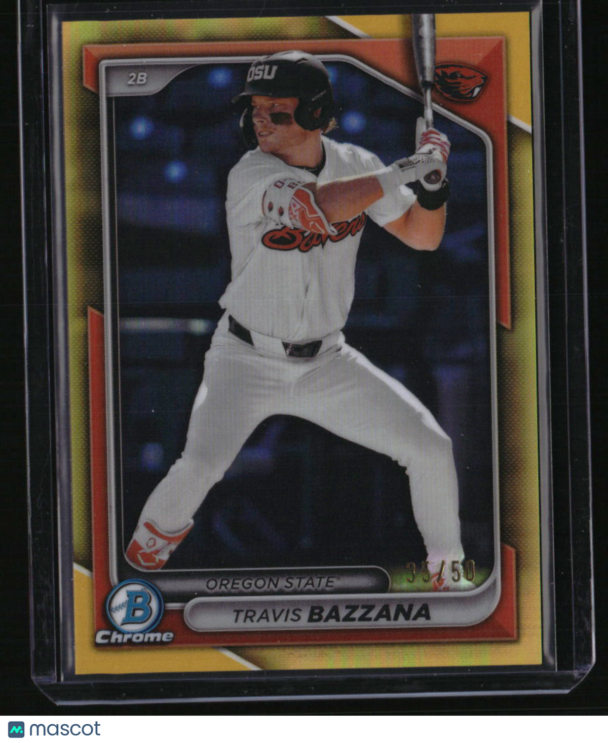 2024 Bowman Draft Travis Bazzana Chrome College Variation Gold Refractor #/50