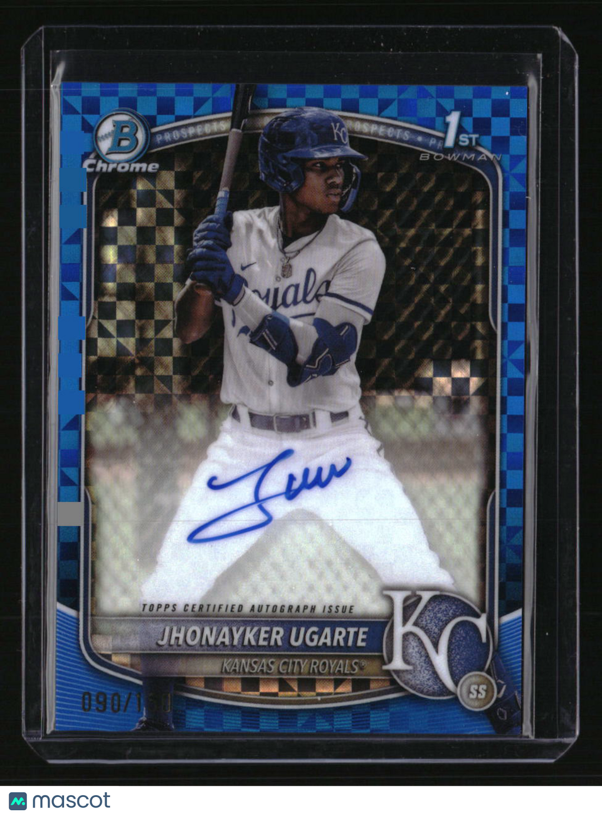 2025 Bowman Jhonayker Ugarte Chrome Prospects Autographs Blue X-Fractor #/150