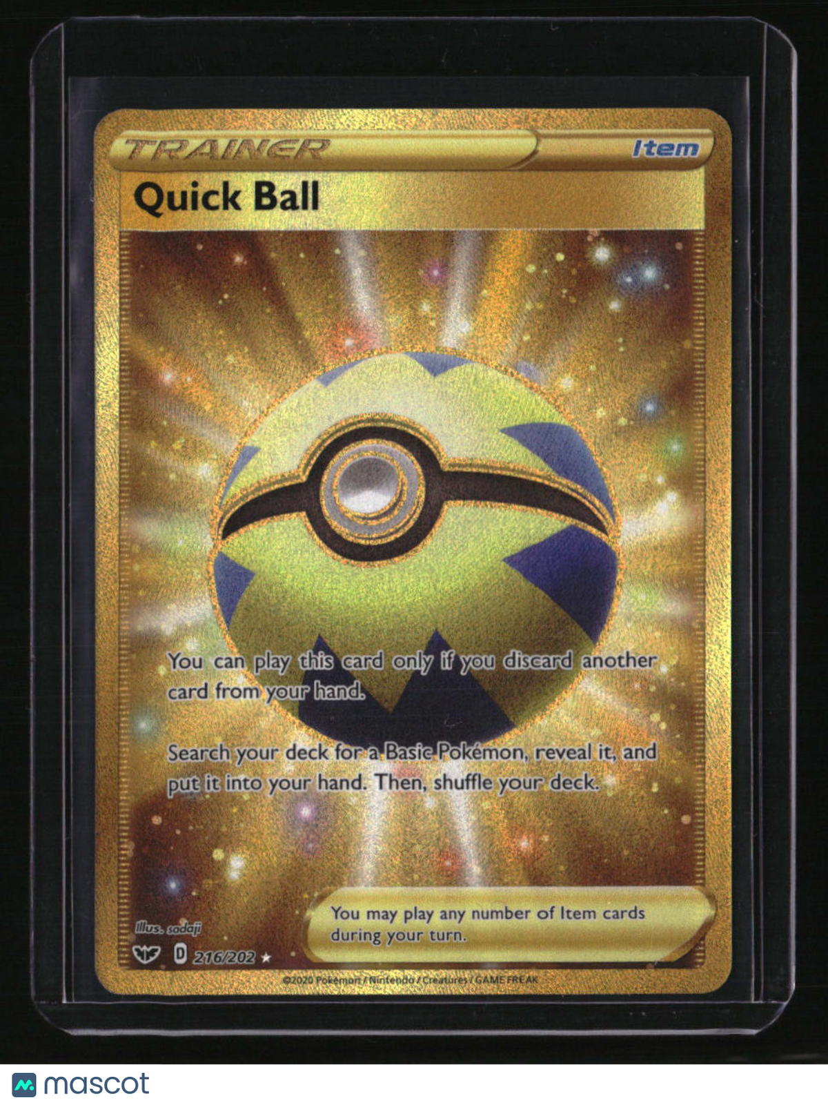 SWSH01: Sword &amp; Shield Base Set Quick Ball (Secret)
