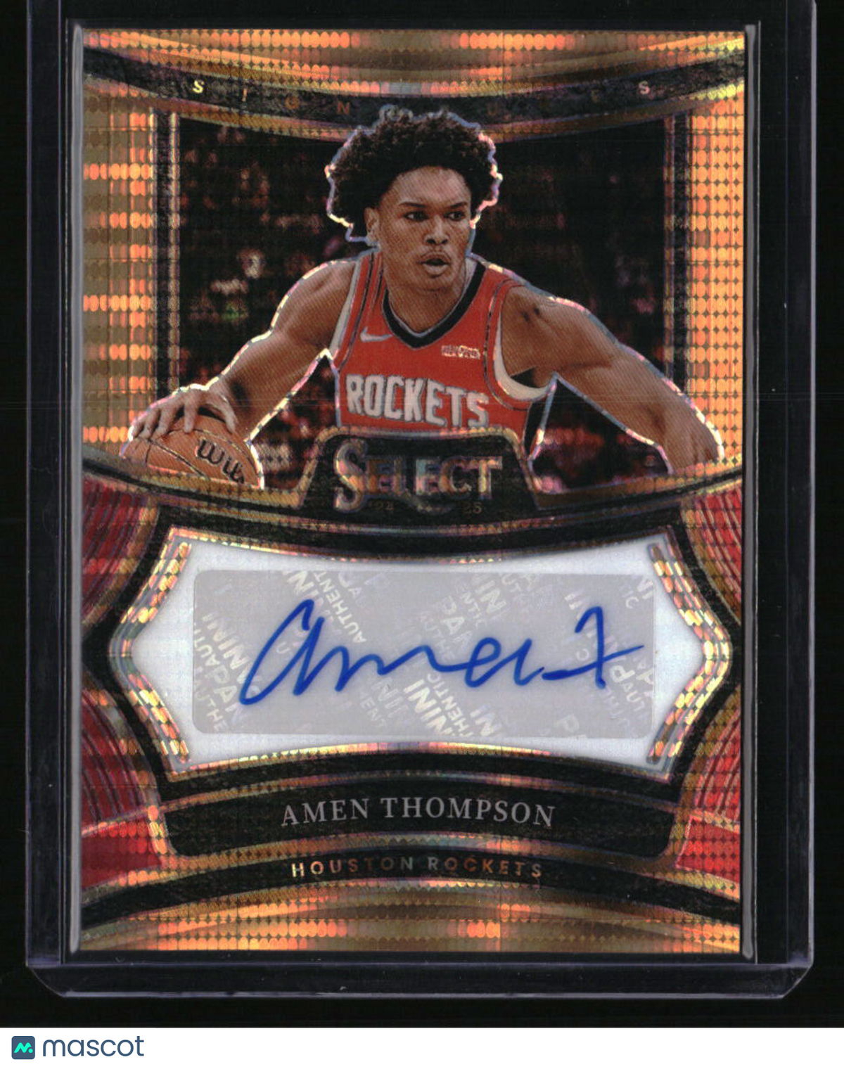2024-25 Select Amen Thompson Signatures Neon Orange Pulsar Prizms FOTL #/30