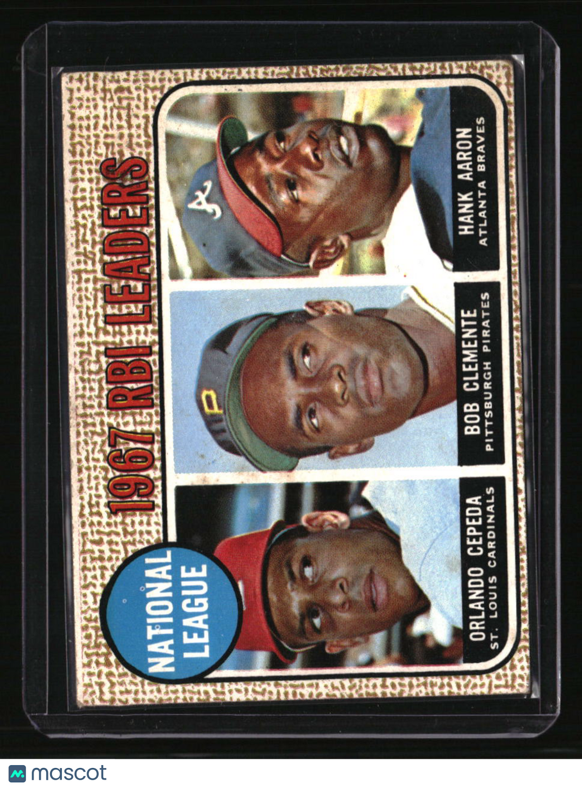 1968 Topps National League 1967 RBI Leaders (Cepeda / Clemente / Aaron)