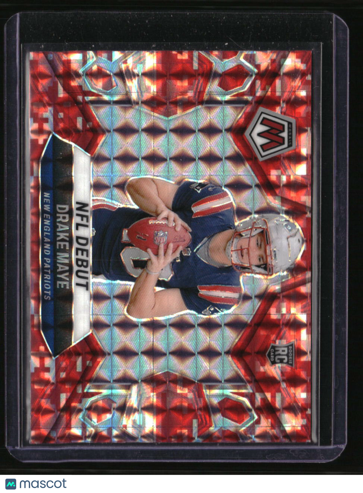 2024 Panini Mosaic Drake Maye Mosaic Camo Red