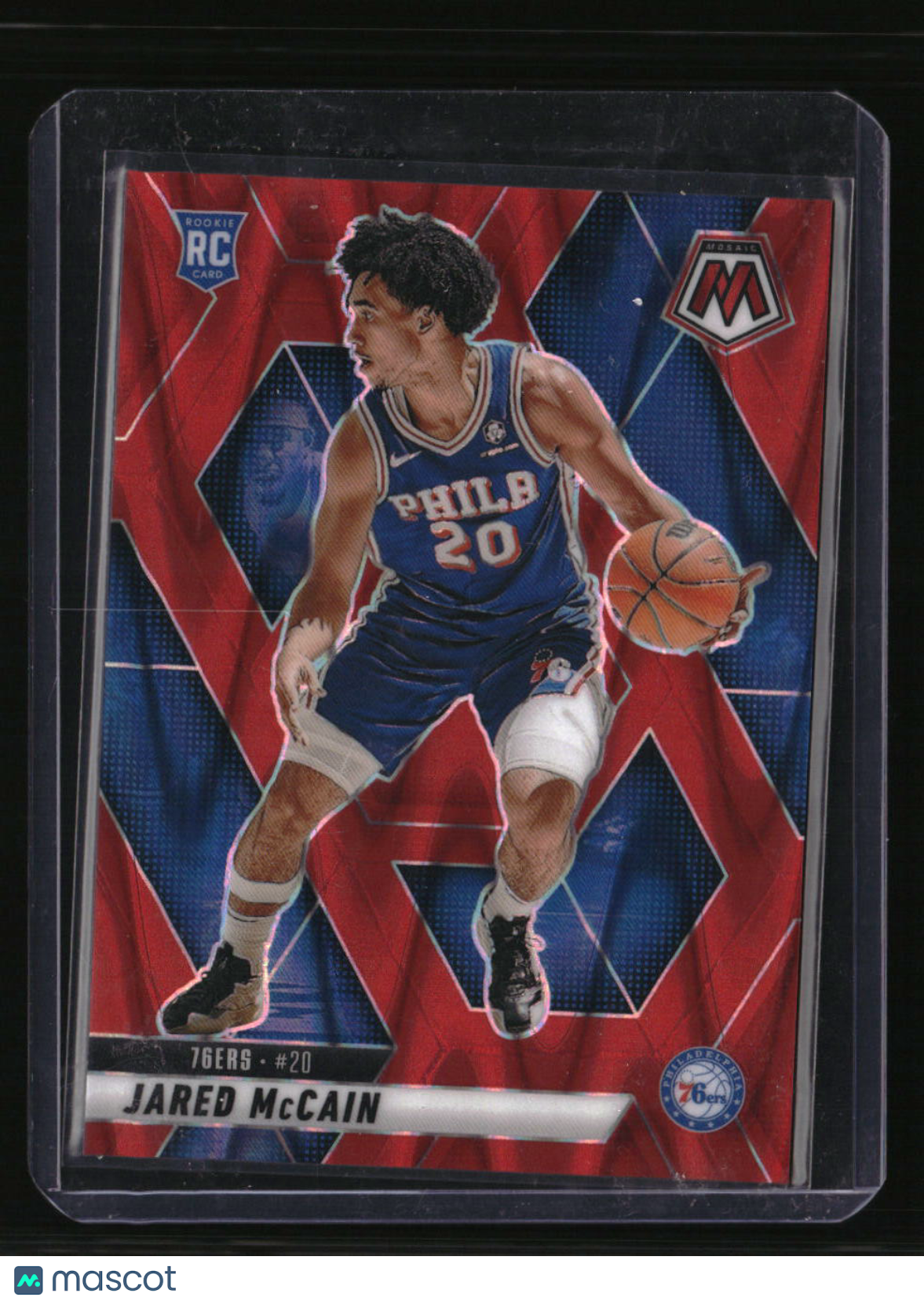 2024-25 Panini Mosaic Jared McCain Red Seismic Mosaic #/299