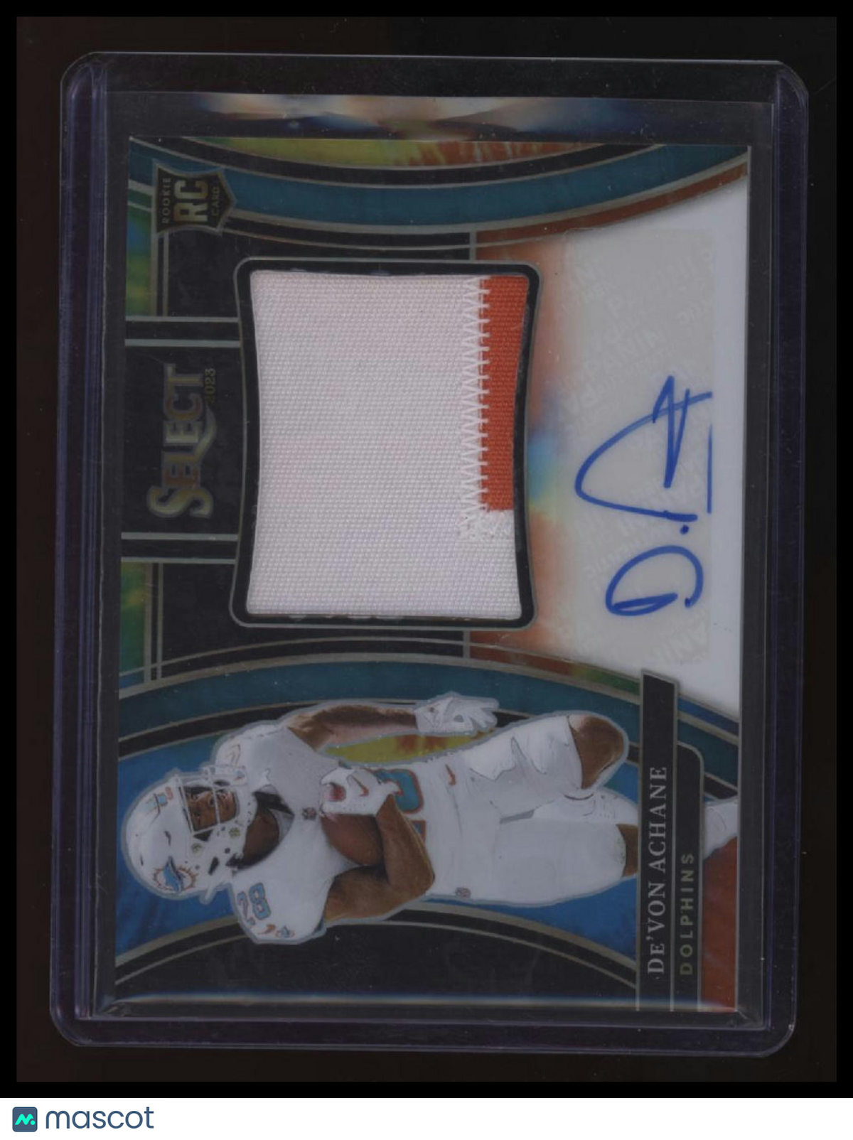 2023 Panini Select De&#39;Von Achane Rookie Signature Swatches Tie-Dye #/25