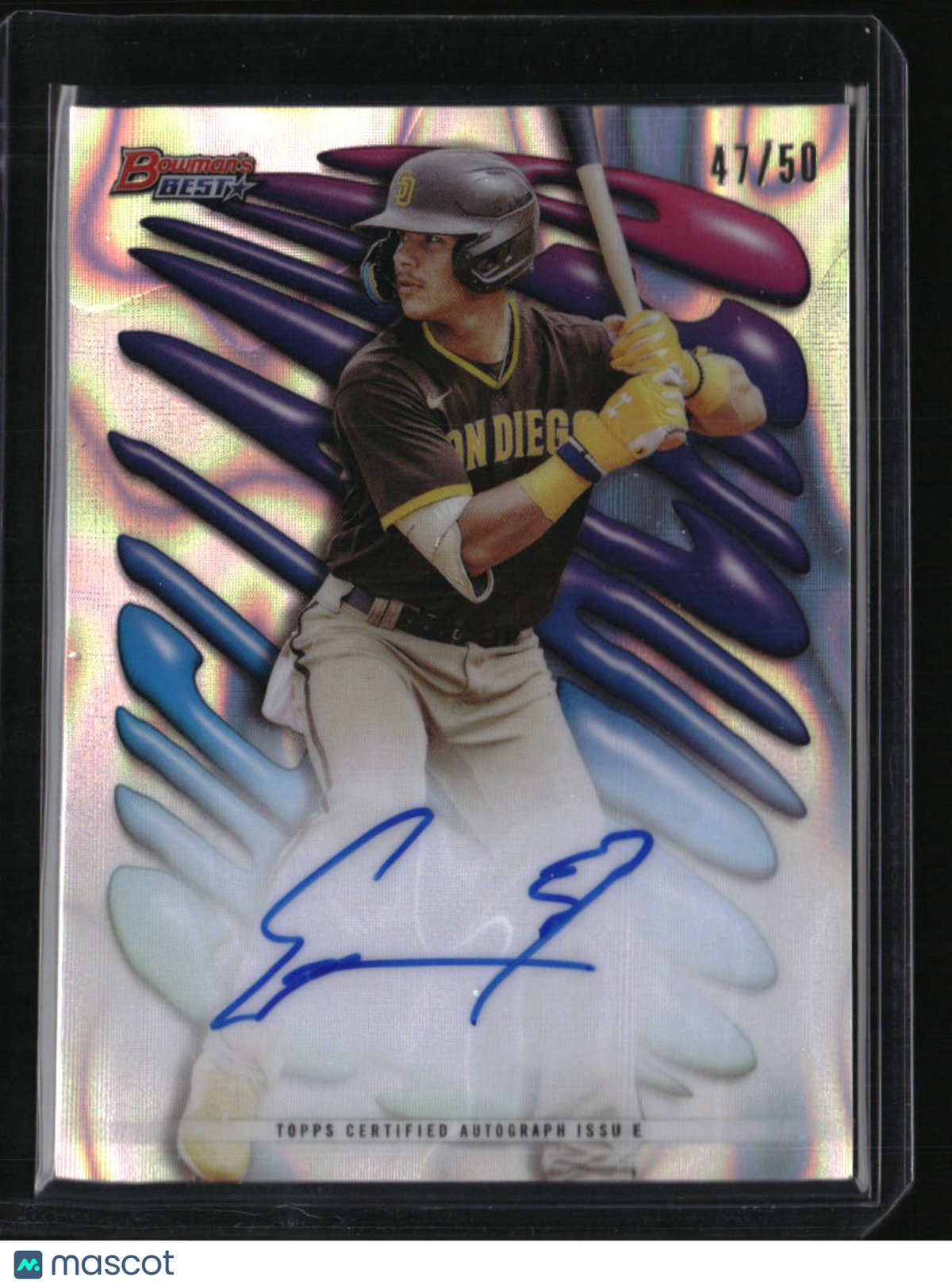 2023 Bowman&#39;s Best Ethan Salas Shellacked Autographs Lava Refractors #/50