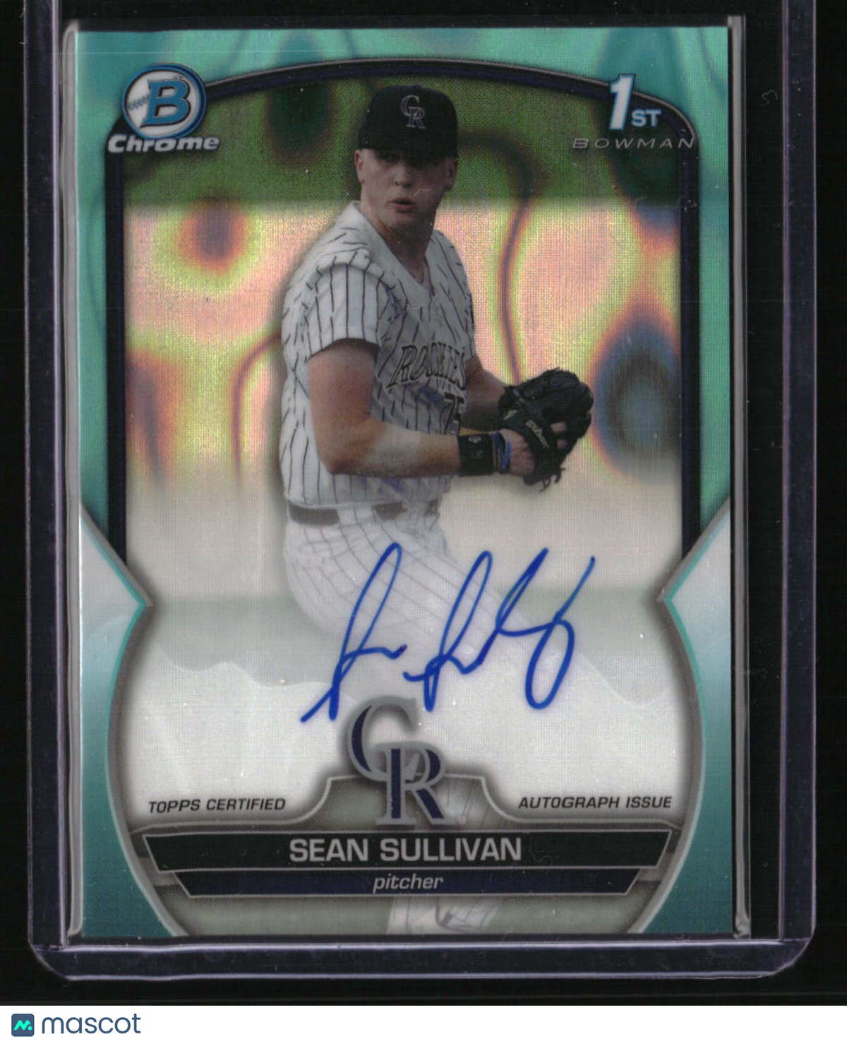 2023 Bowman Draft Sean Sullivan Chrome Prospect Auto Aqua Lava Refractor #/199