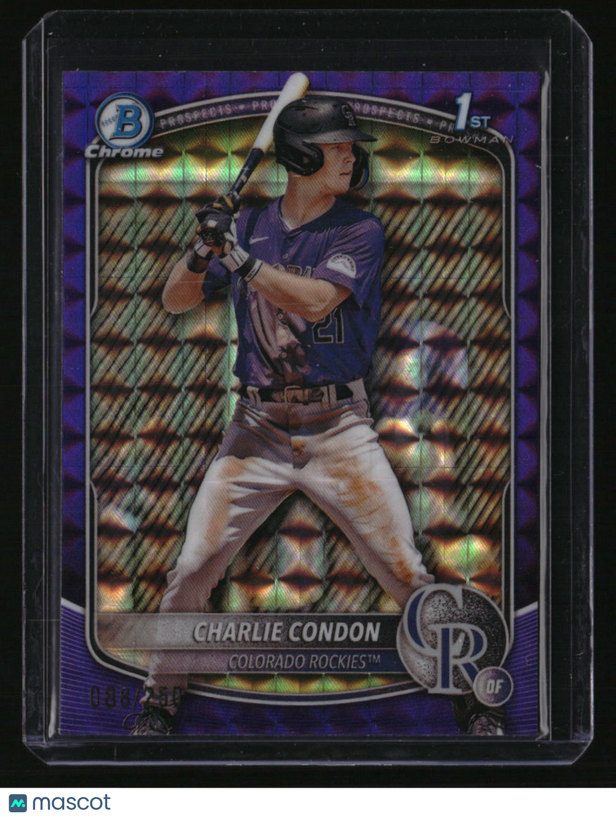 2025 Bowman Charlie Condon Chrome Prospects Purple Geometric Refractor #/250