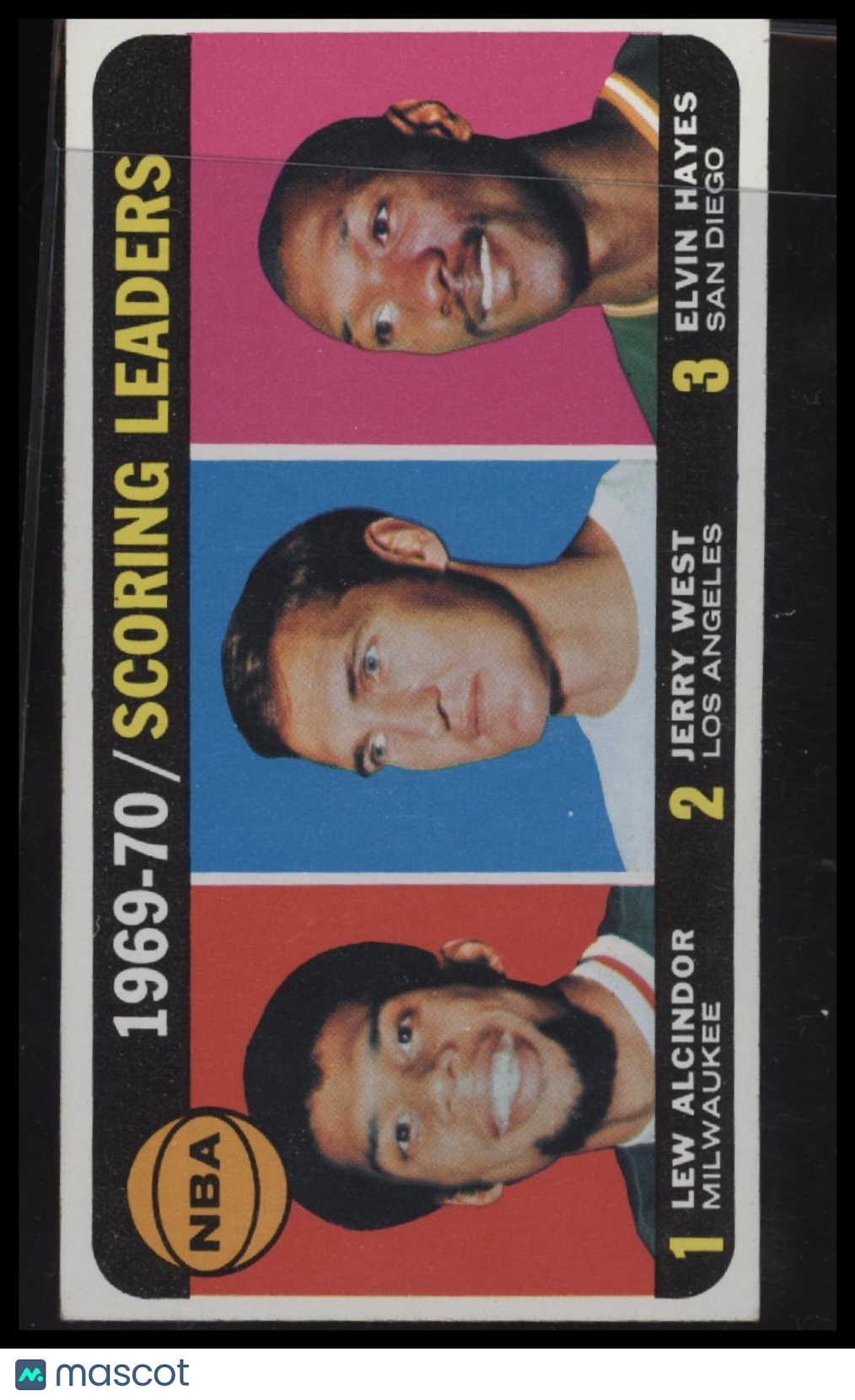 1970-71 Topps 1969-70 Scoring Leaders (Lew Alcindor / Jerry West / Elvin Hayes)