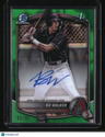 2025 Bowman Bo Walker Chrome Prospects Autographs Green Lava Refractor #/99
