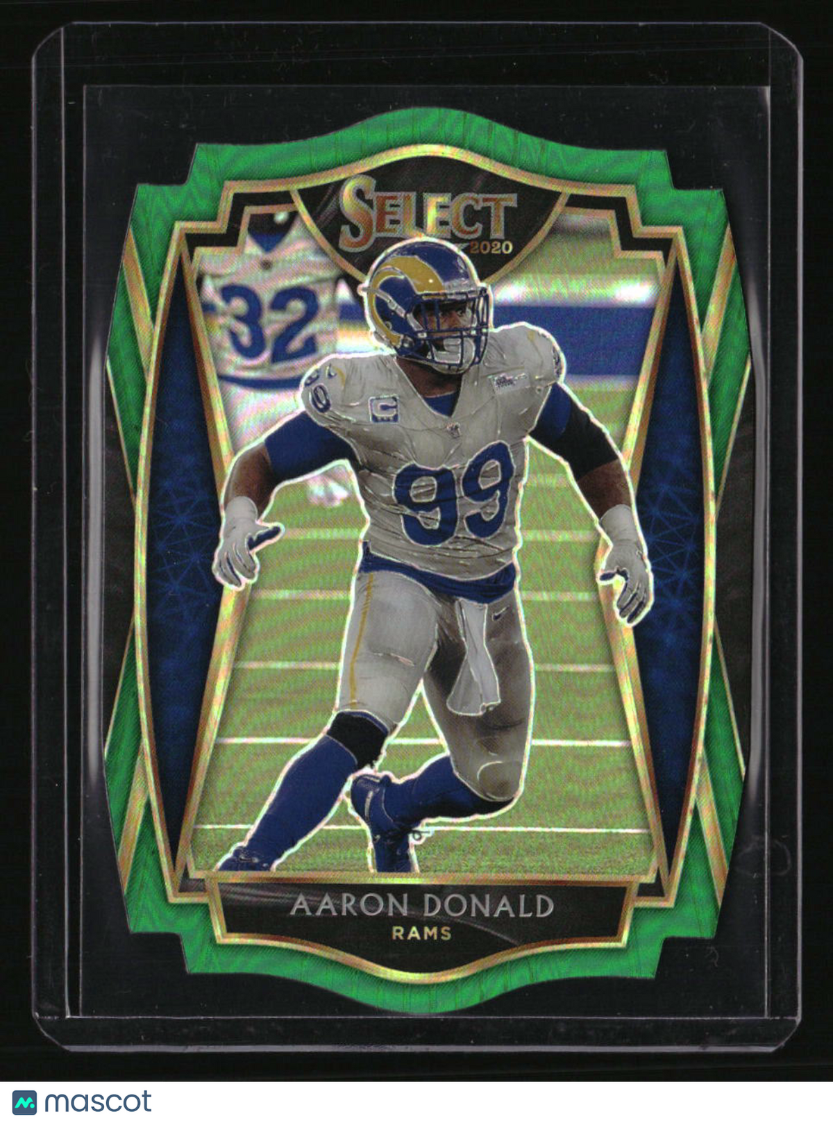 2020 Panini Select Aaron Donald Green Prizm Die Cut #/5