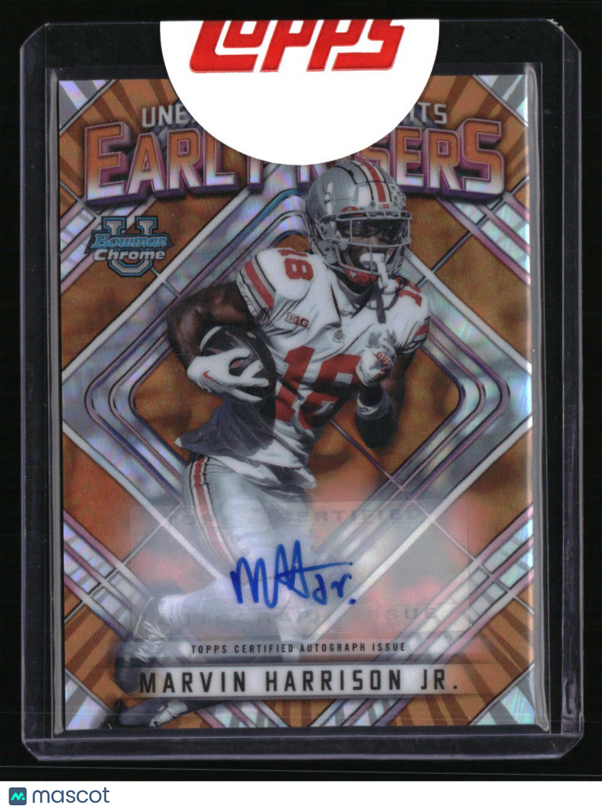 2023 Bowman U Chrome Marvin Harrison Jr. Early Risers Auto Orange Refractor