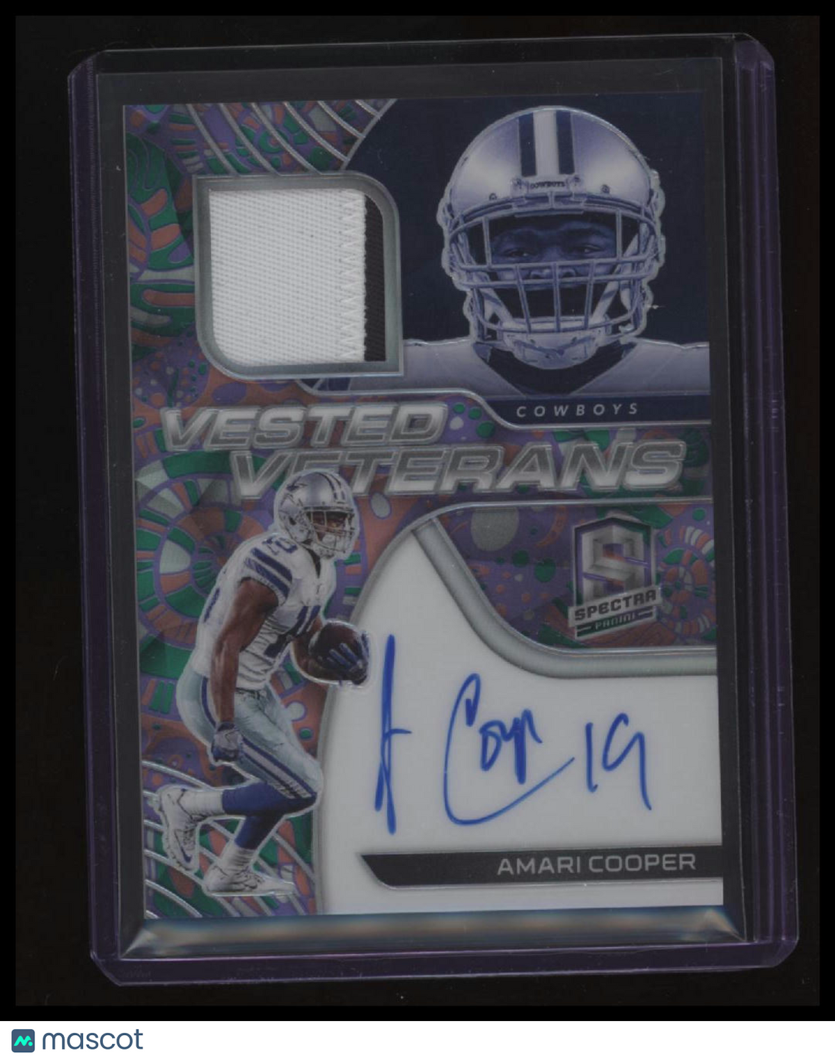 2020 Panini Spectra Amari Cooper Vested Veterans Autographs Psychedelic #/5