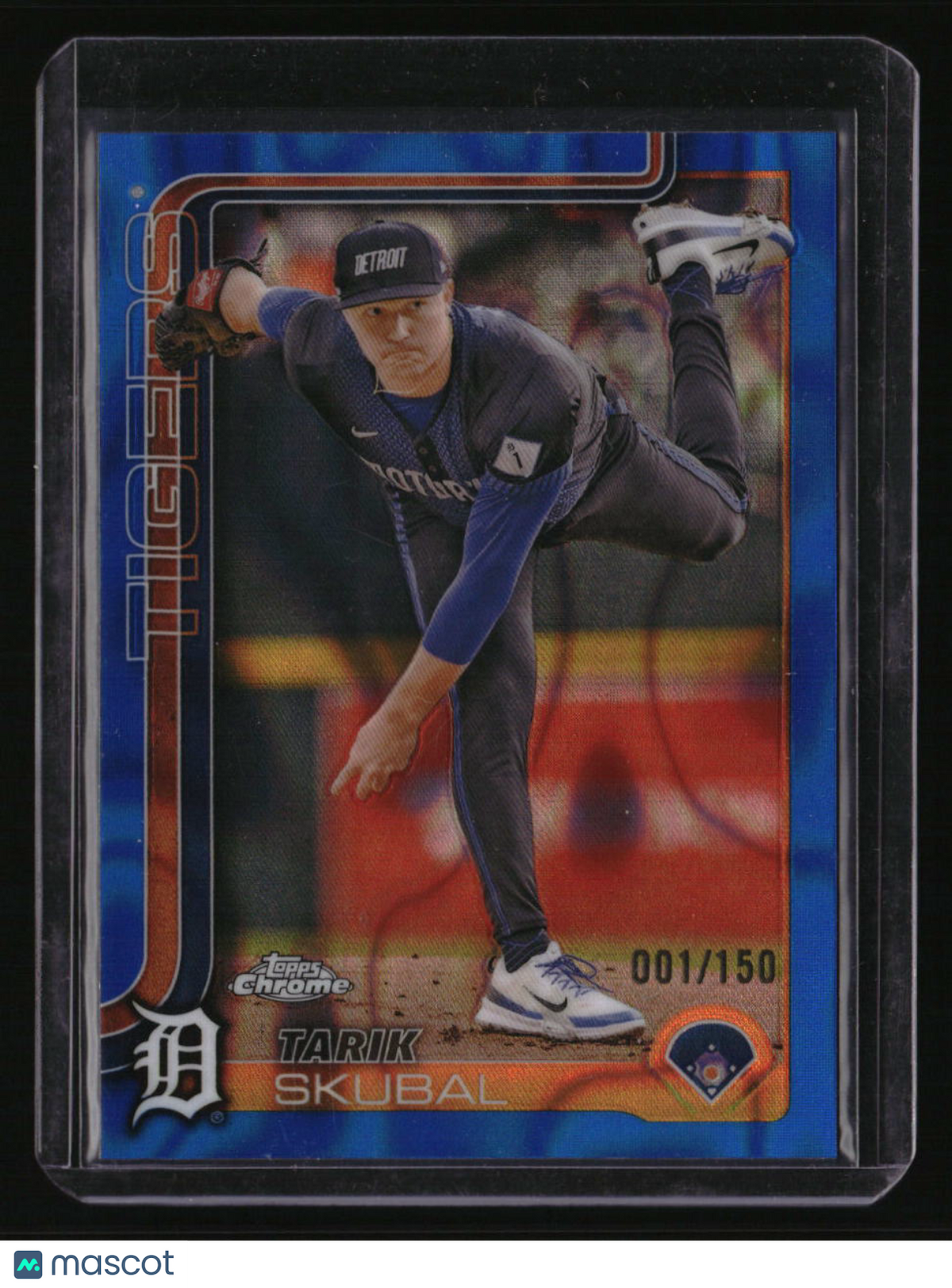 2025 Topps Chrome Tarik Skubal Blue Raywave Refractors 1/150 1st On Print