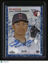 2023 Topps Chrome Platinum Bo Naylor Auto Toile Cream/Blue Refractor #/99