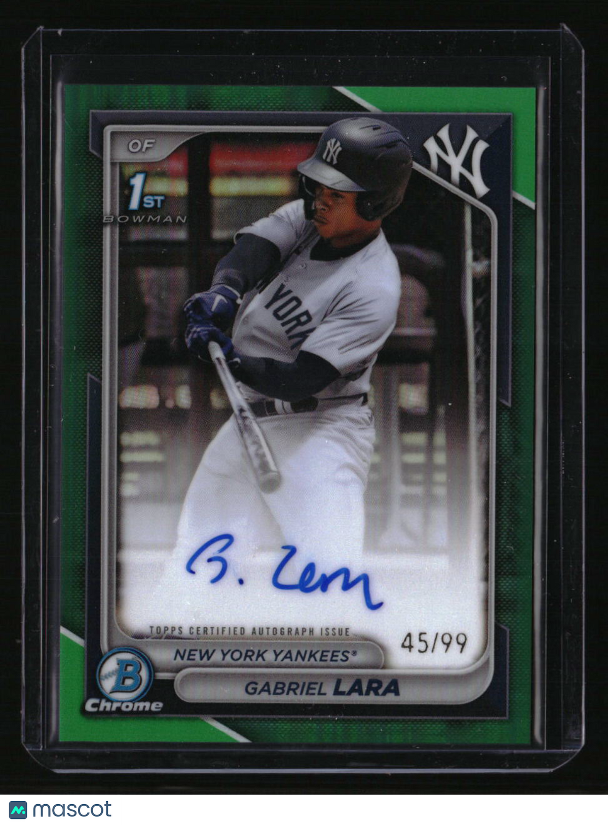 2024 Bowman Chrome Gabriel Lara Prospects Autographs Green Refractors #/99