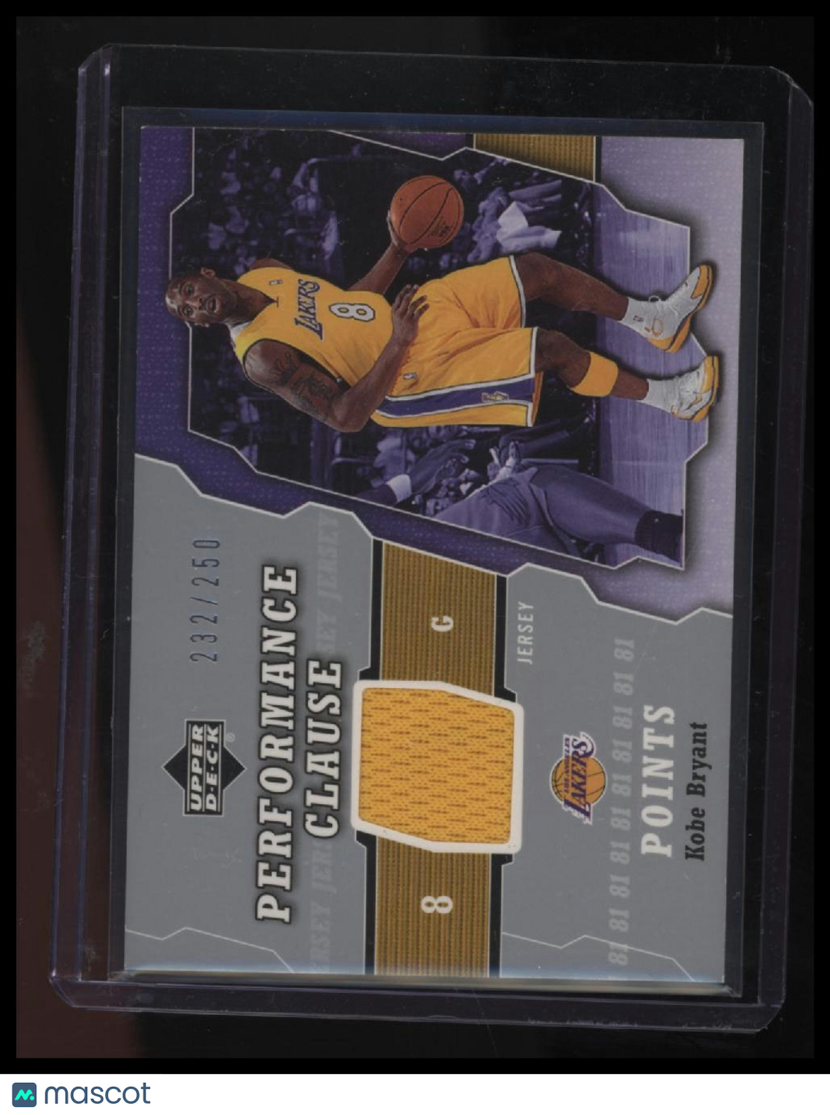 2005-06 Upper Deck Kobe Bryant Performance Clause Jerseys Exchange #/250
