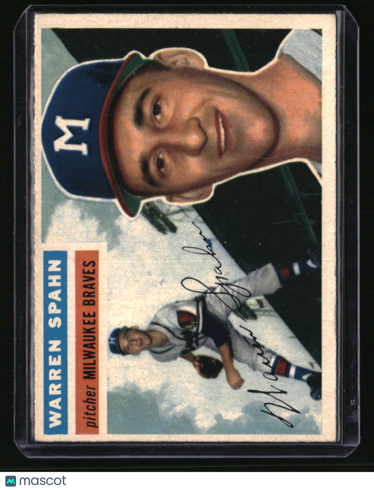 1956 Topps Warren Spahn Gray Back
