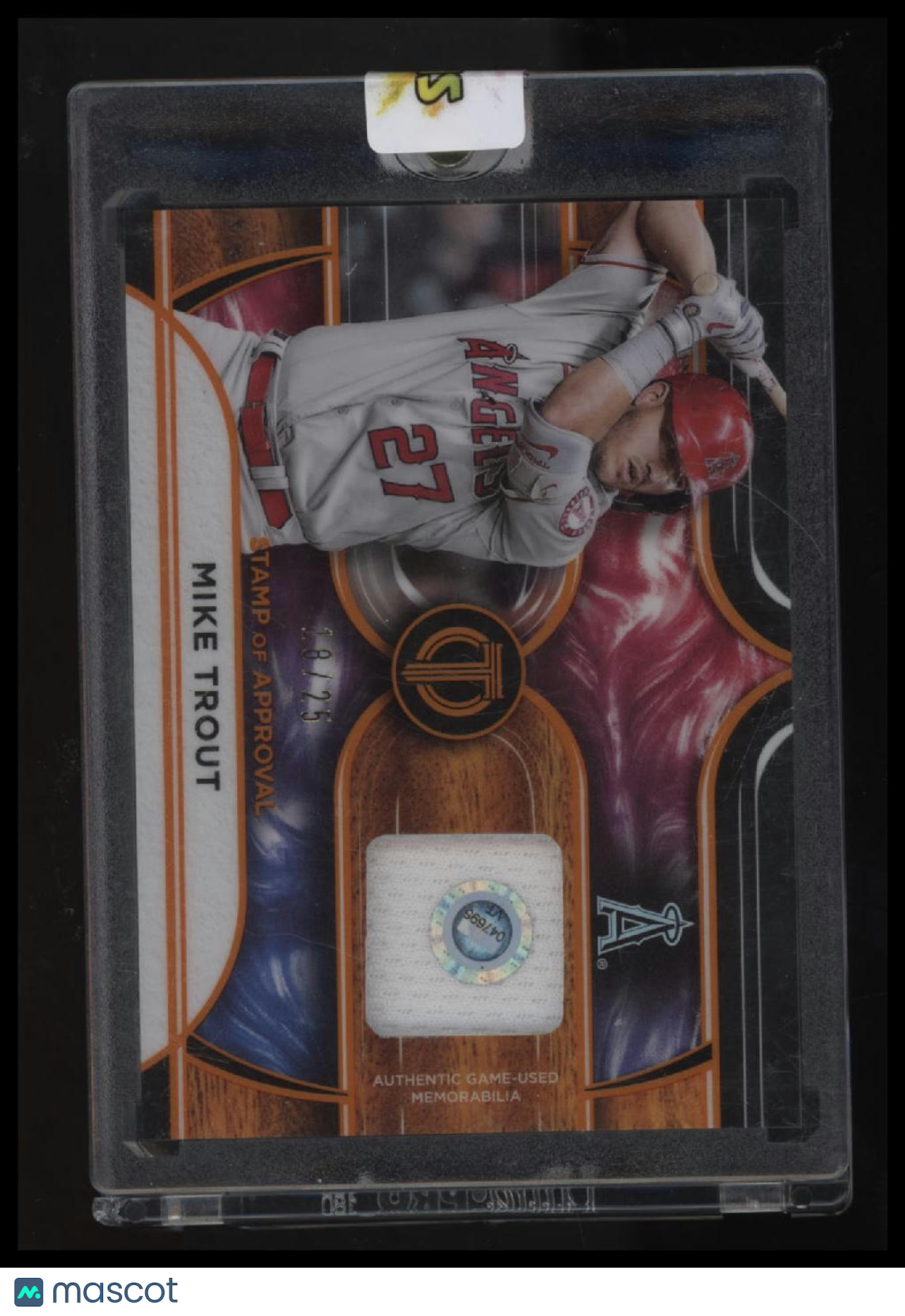 2022 Topps Tribute Mike Trout Stamp of Approval Relics Orange #/25