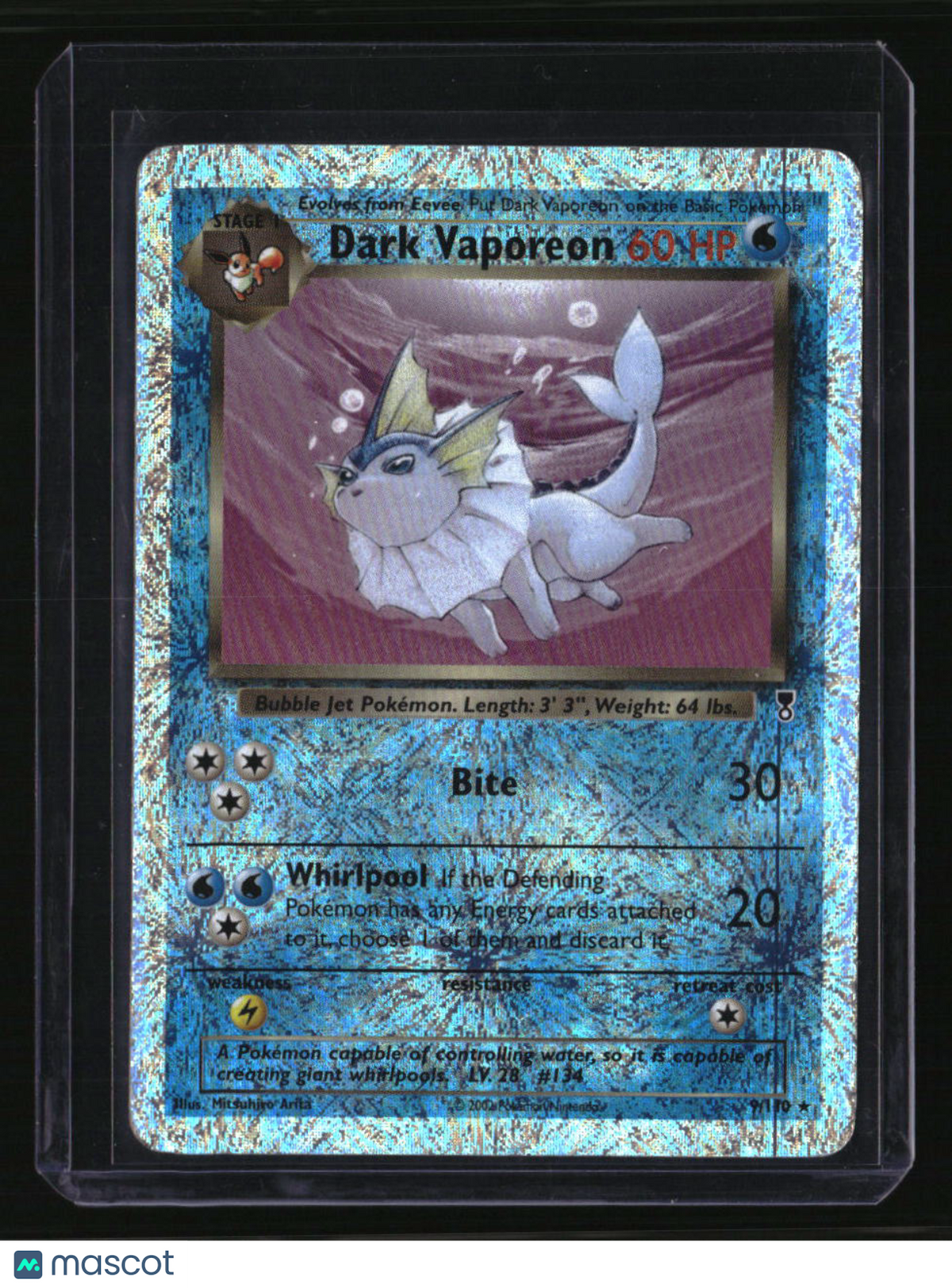 Team Rocket Dark Vaporeon Reverse Holo
