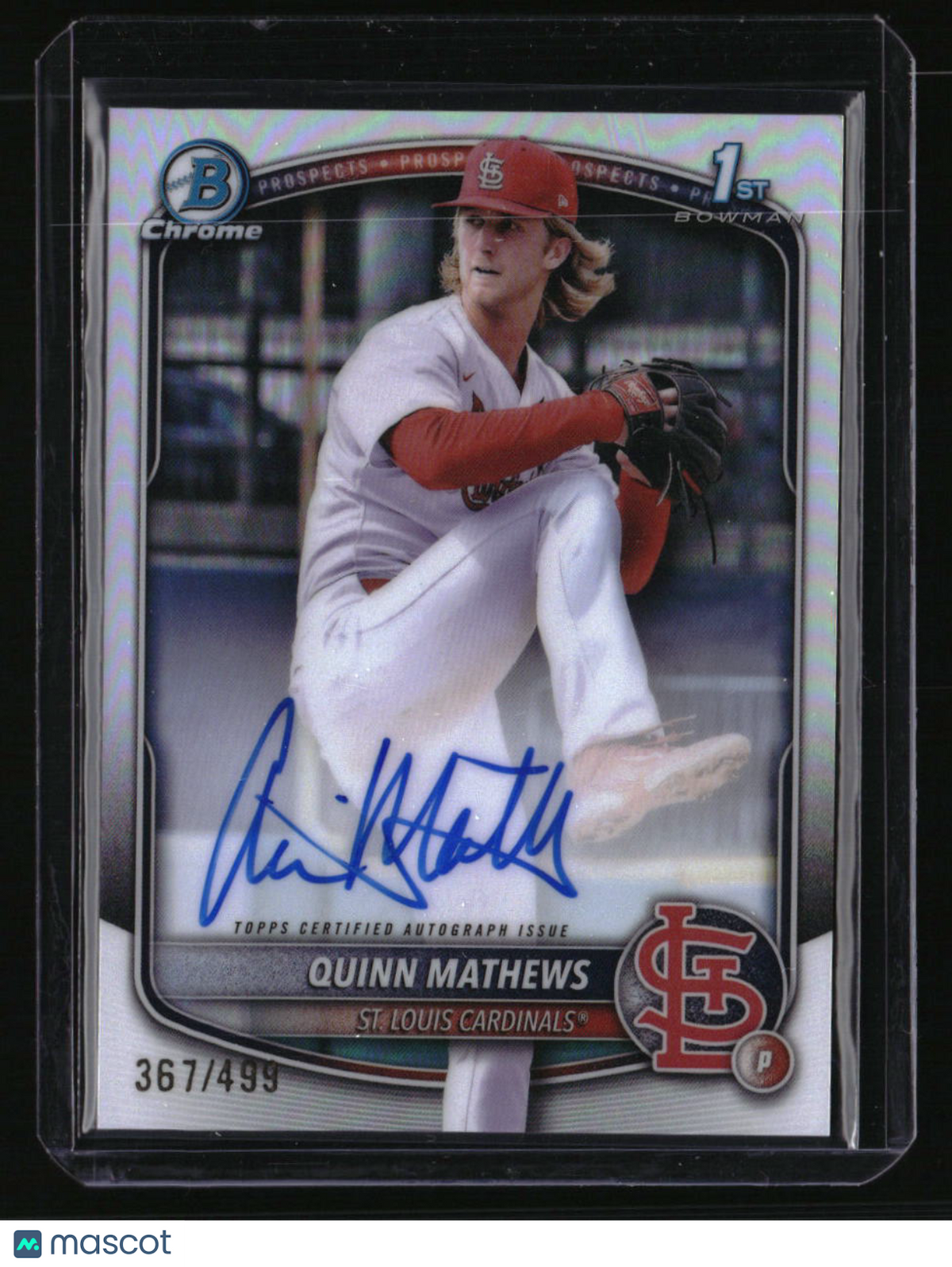 2025 Bowman Quinn Mathews Chrome Prospects Autographs Refractor #/499