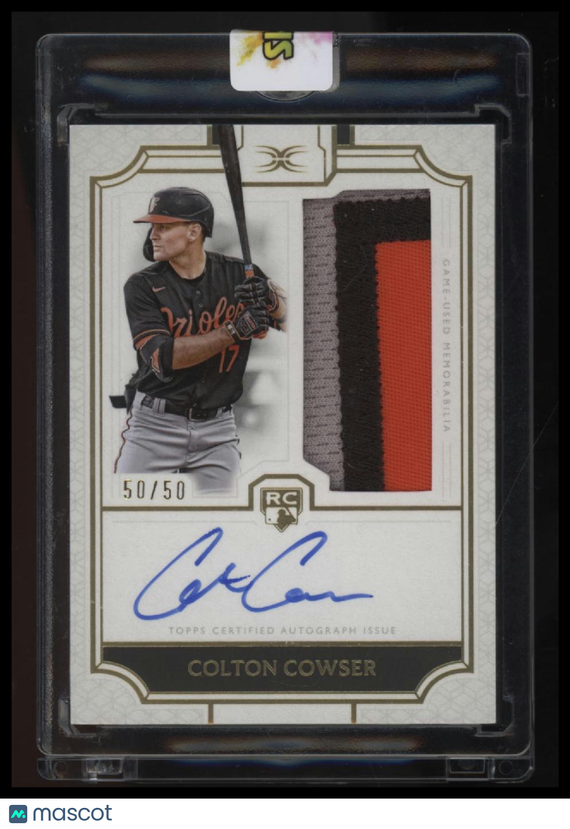2024 Topps Definitive Collection Colton Cowser Rookie Patch Autographs #/50