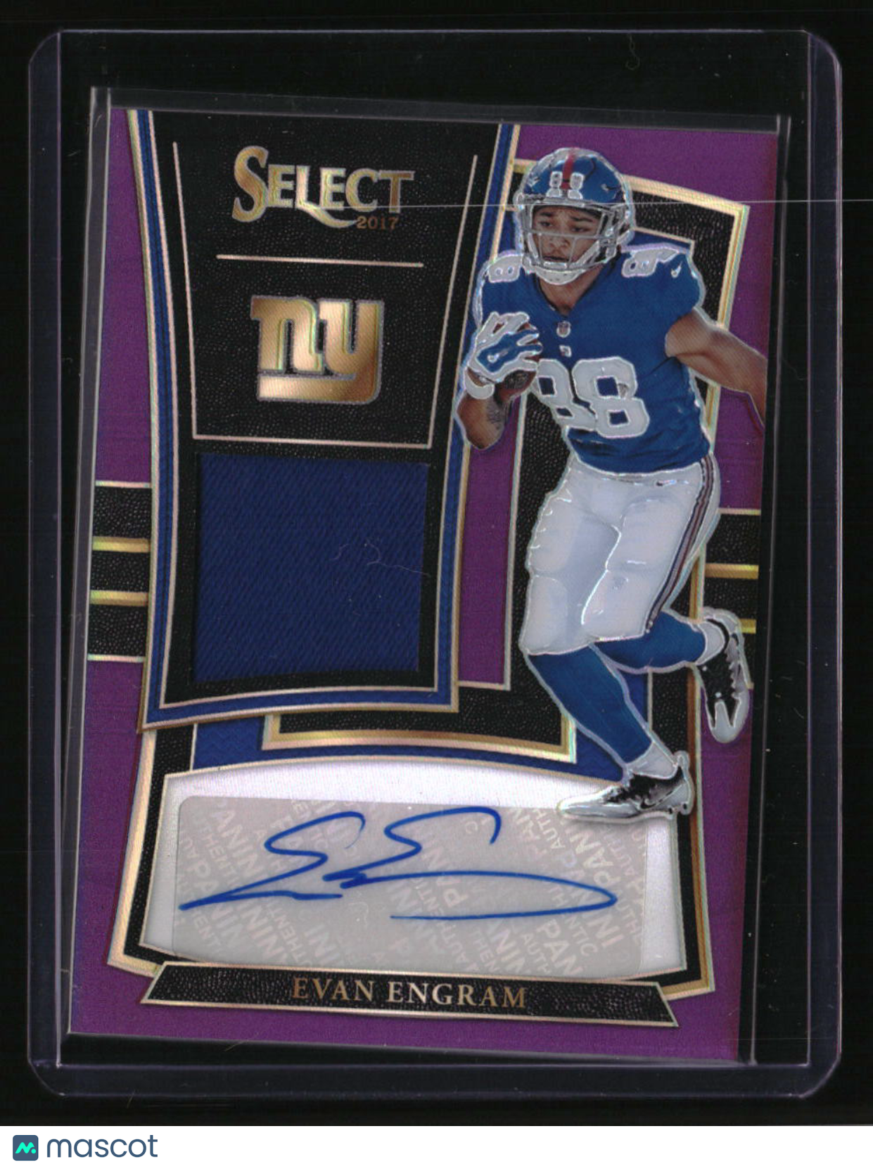 2017 Panini Select Evan Engram Rookie Signature Memorabilia Purple Prizm #/49