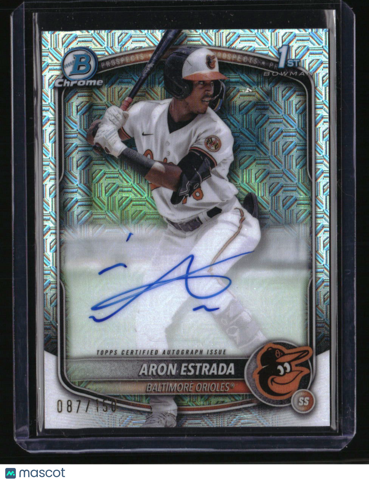 2025 Bowman Aron Estrada Chrome Prospects Autographs HTA Choice Refractor #/150