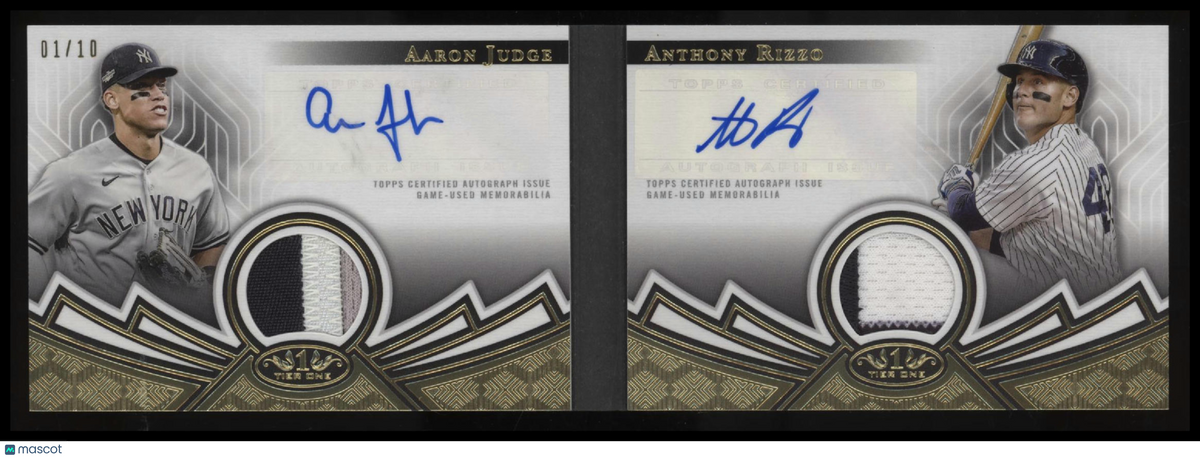 2023 Topps Tier One Rizzo / Judge Dual Autograph Tier One Relic Book #/10