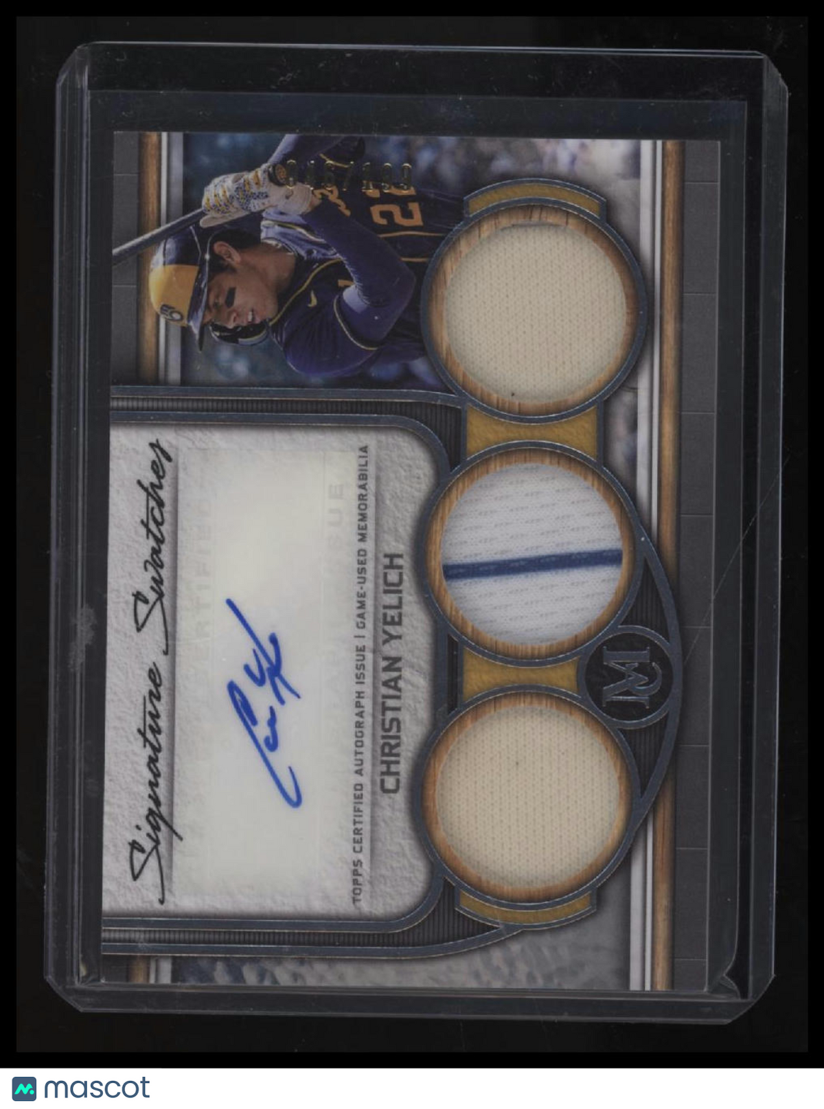 2023 Topps Museum Collection Christian Yelich Signature Swatches Relic Auto