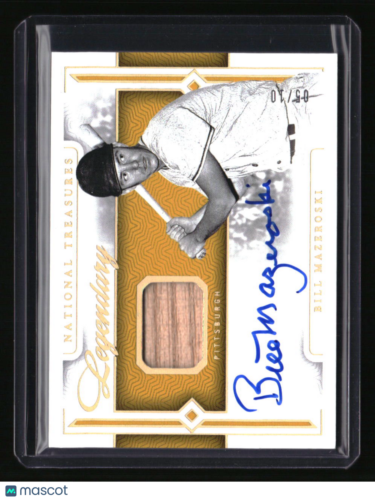 2024 National Treasures Bill Mazeroski Legendary Lumber Sigs. Holo Gold #/10