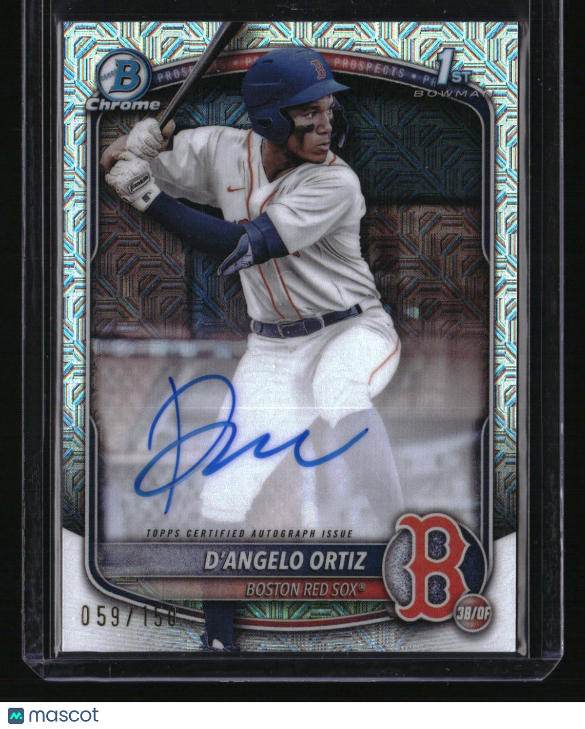 2025 Bowman D&#39;Angelo Ortiz Chrome Prospects Autos HTA Choice Refractor #/150
