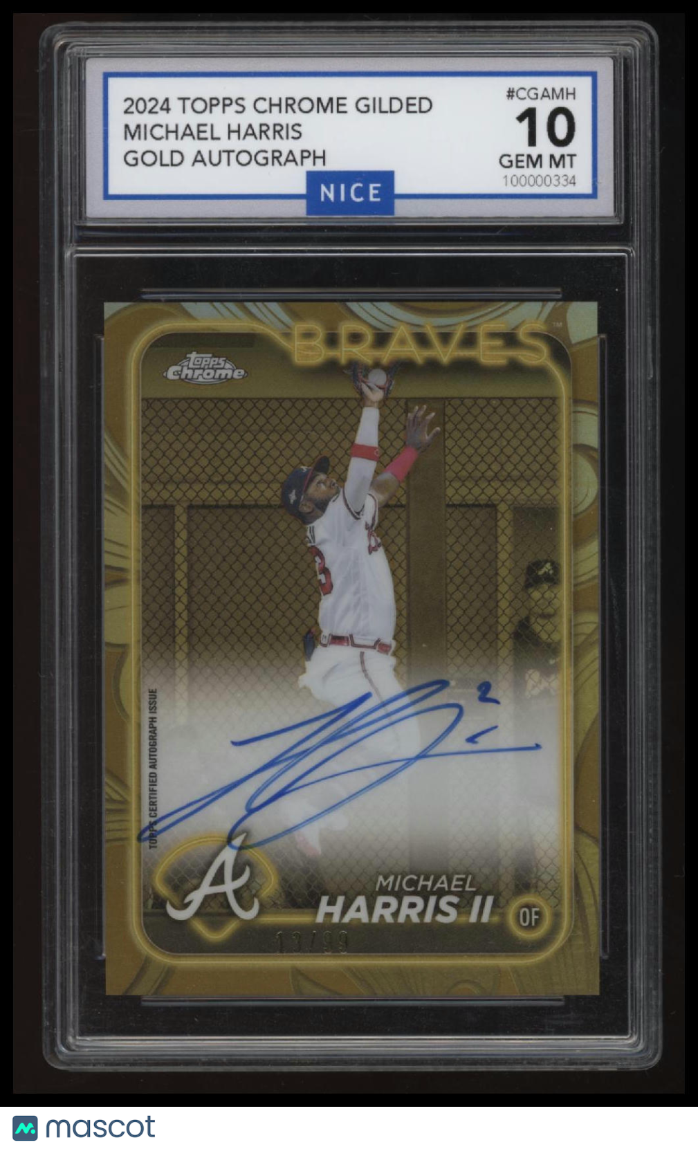 2024 Topps Gilded Collection Michael Harris II Gold Autographs #/99 NICE 10