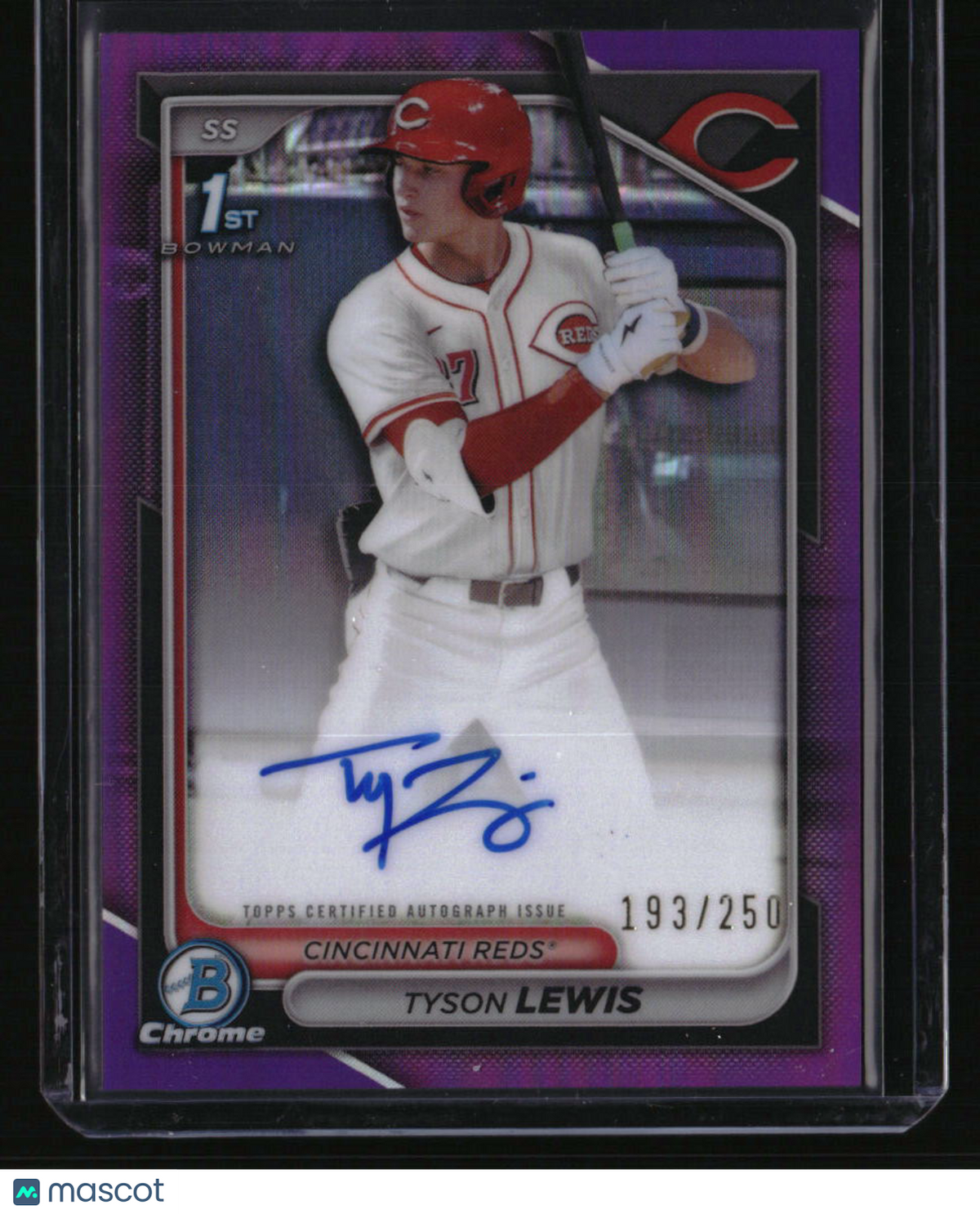 2024 Bowman Draft Tyson Lewis Chrome Prospect Autographs Purple Refractor #/250