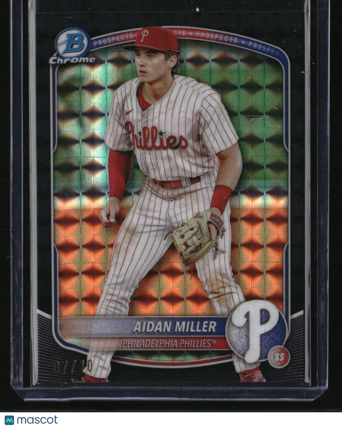 2025 Bowman Aidan Miller Chrome Prospects Black Geometric Refractor #/10